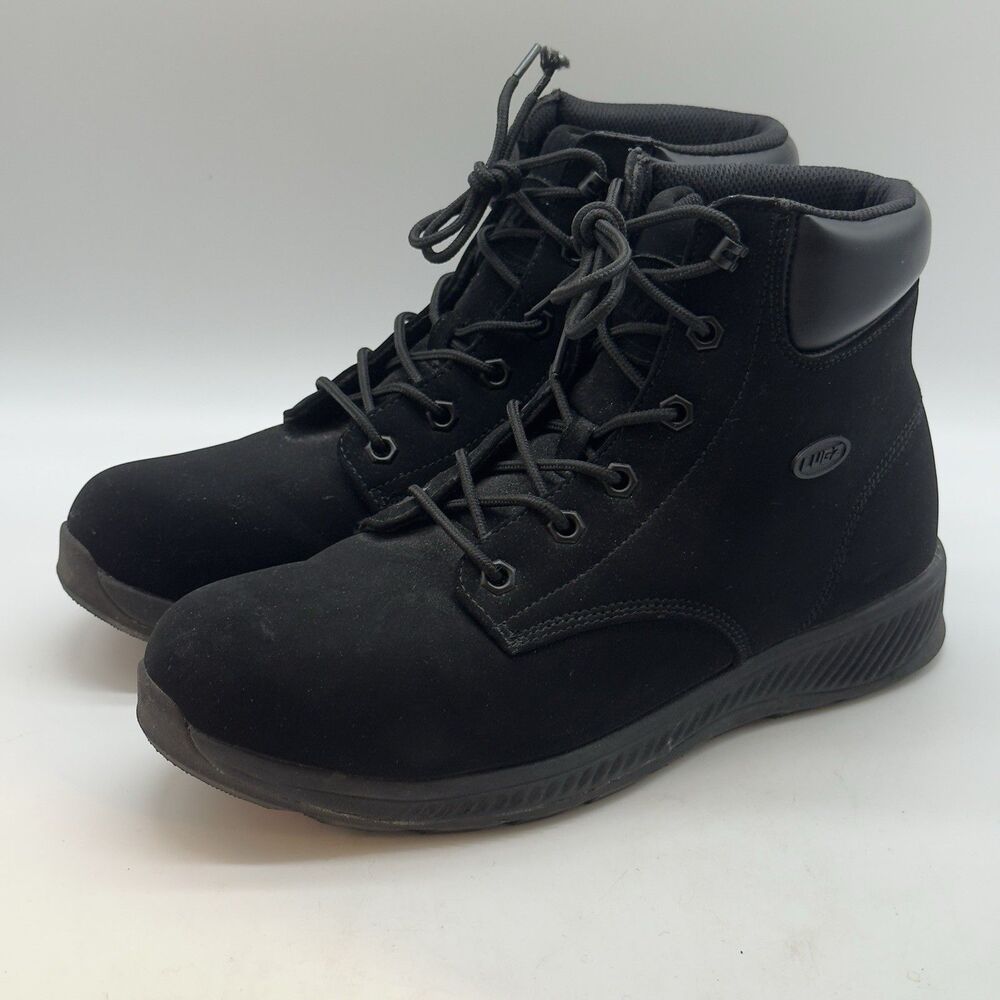 LUGZ Hardware Series 6" Shaft Boots Men's 9.5 Black Memory Foam Lace Up Ankle